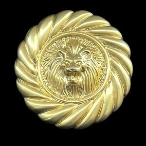 Vintage Motion East Gold Lion Head belt buckle Circa 1975